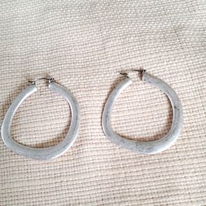 Premiere Jewelry Brushed Silver Hoop Earrings